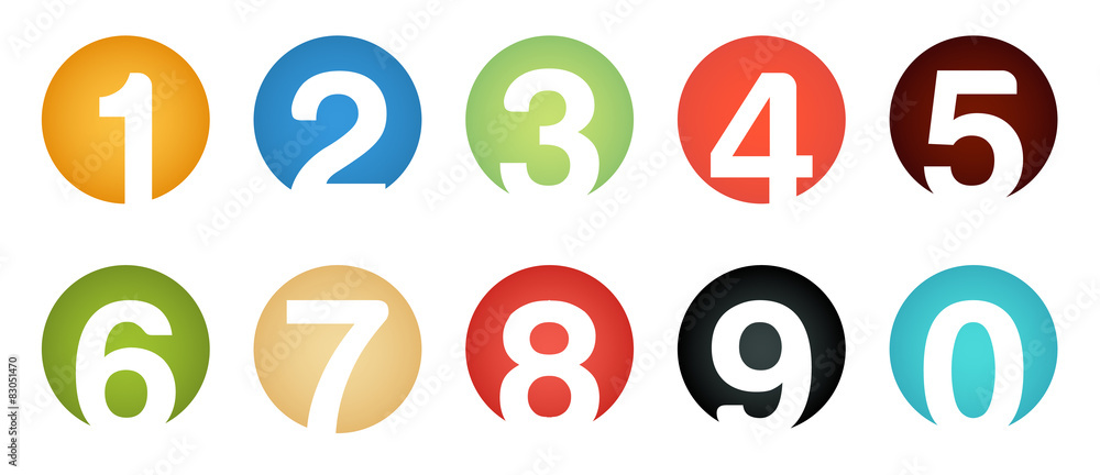 Set of unusual isolated number icons Set of unusual isolated number icons