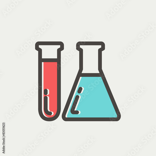 Test tube and beaker thin line icon