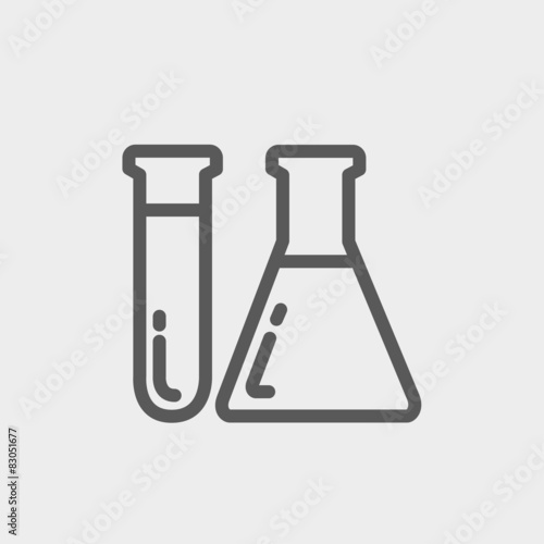 Test tube and beaker thin line icon