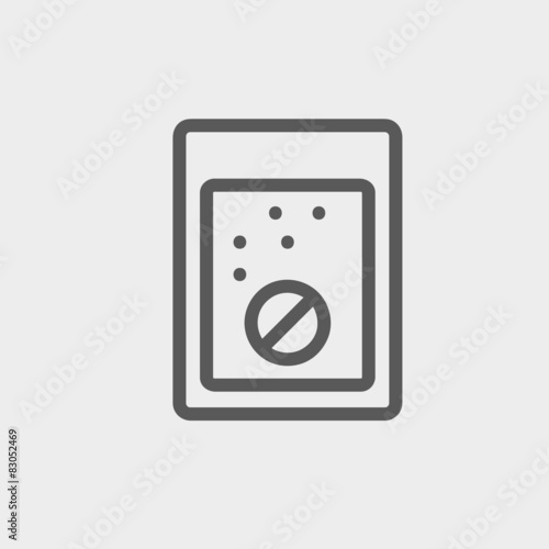 Free Download Tablet into a glass of water thin line icon - GFXLoad