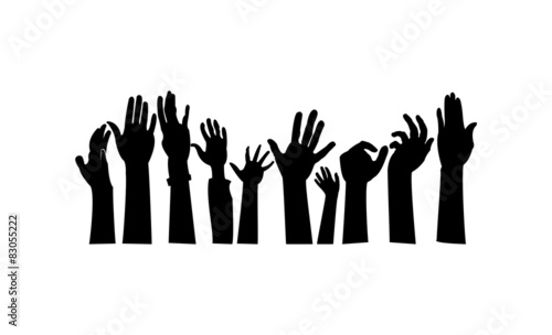 Raise Hand up Silhouette