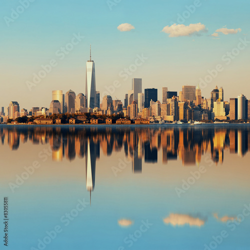Canvas Print Manhattan downtown skyline