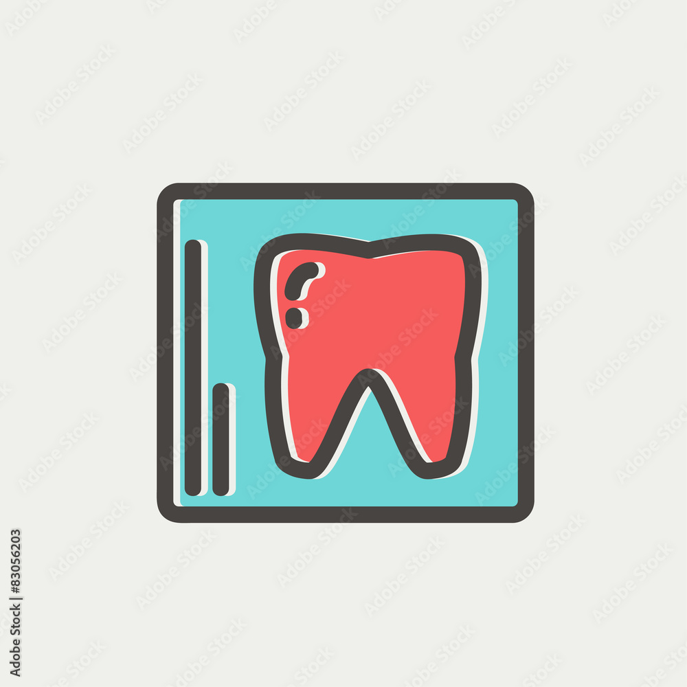 Tooth protected by a glass thin line icon Tooth protected by a glass thin line icon