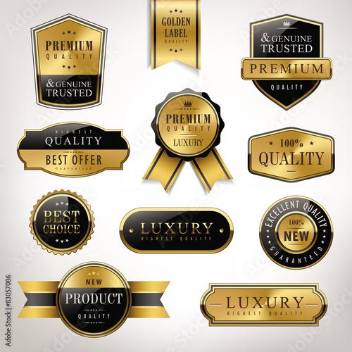 luxury premium quality golden labels collection photo
