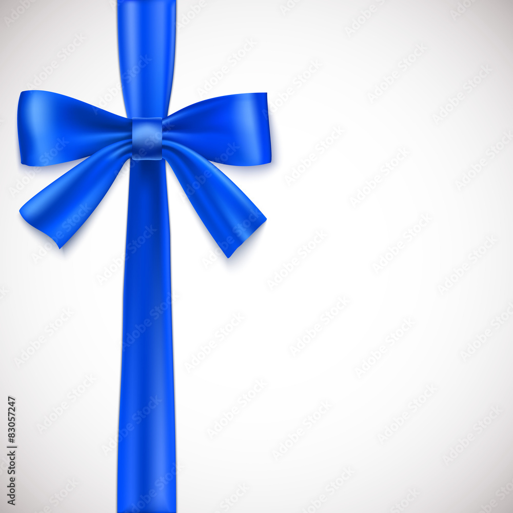 Blue ribbon with bow. Blue ribbon with bow.