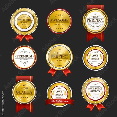 premium quality sparkling golden labels collection