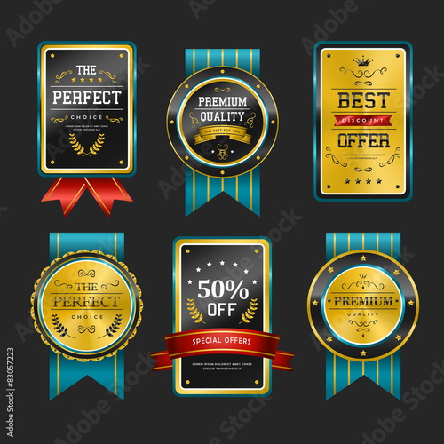 premium quality sparkling golden labels collection