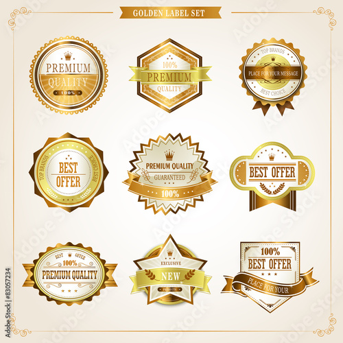 elegant premium quality golden labels collection