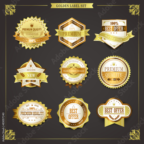 elegant premium quality golden labels collection