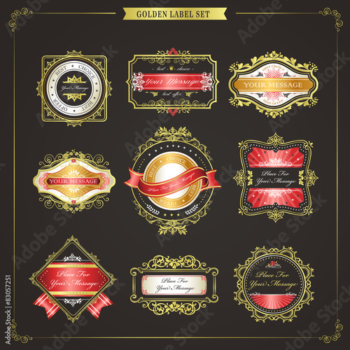 elegant premium quality golden labels collection