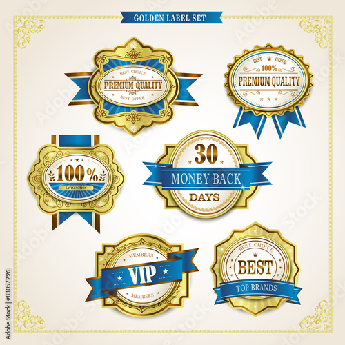 elegant premium quality golden labels collection