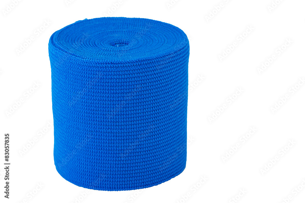 Close up elastic bandage isolated white background Close up elastic bandage isolated white background