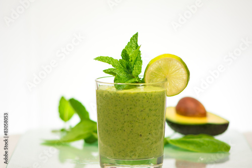 delicious healthy green vegetables smoothie