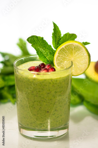 delicious healthy green vegetables smoothie
