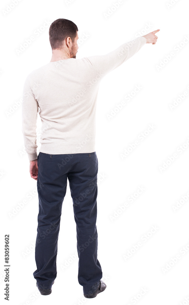Fototapeta premium Back view of pointing business man.