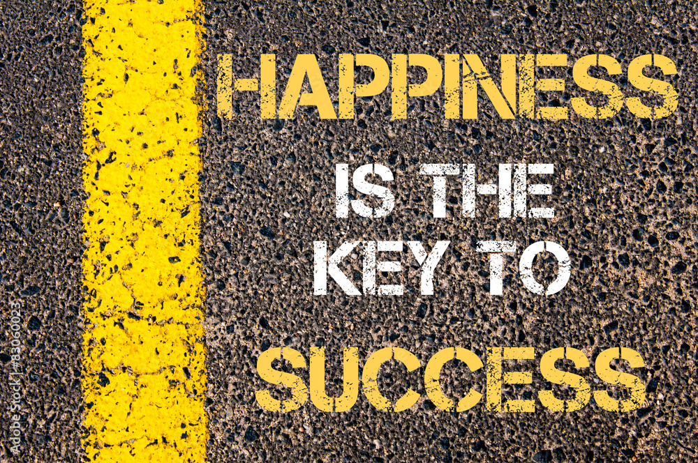 Happiness is the key to success motivational quote. Stock-Illustration |  Adobe Stock