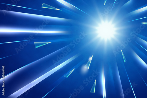 Abstract background : Light explosion with rectangle and triangl
