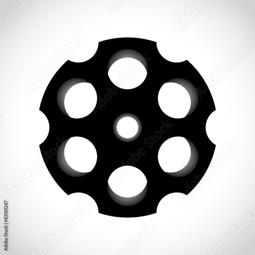 Revolver drum on white , vector illustration