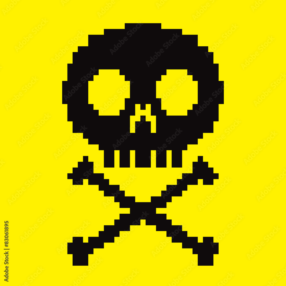 Obraz premium 8-bit skull icon