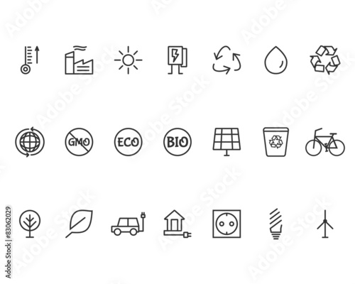 Ecology Line Icons Set