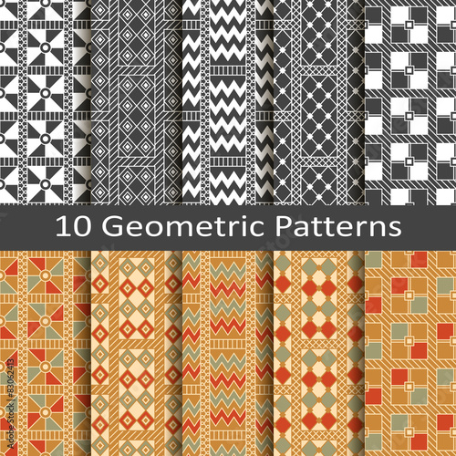 set of ten geometric patterns