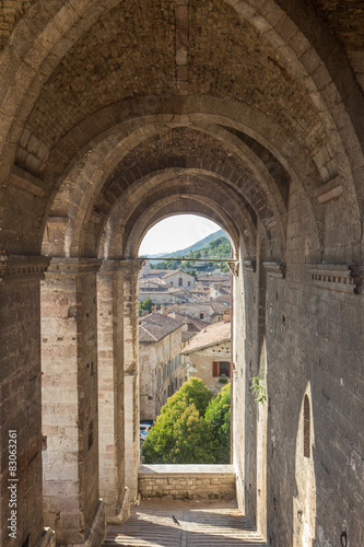 Cityscape of Gubbio near Perugia  Italy 