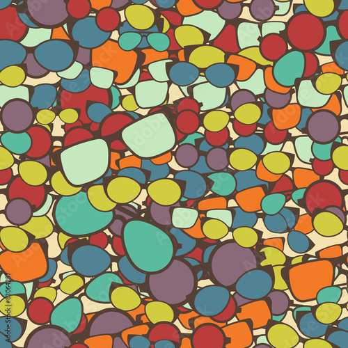 Seamless colorful background made of sunglasses in flat style in