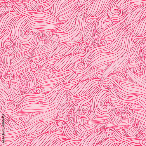 Seamless abstract hand-drawn pattern looks like hair. 