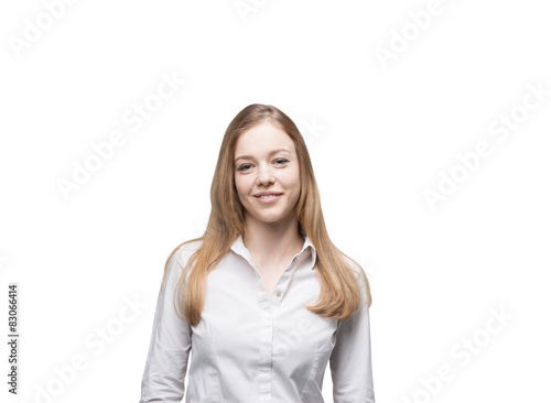 Smiling young beautiful business lady
