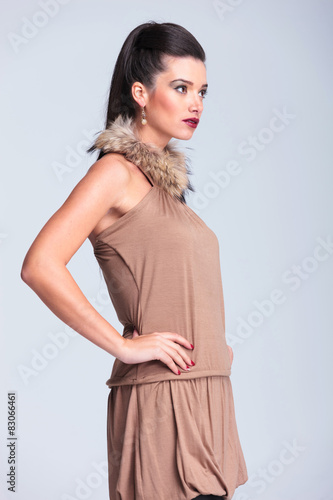  young elegant fashion woman posing
