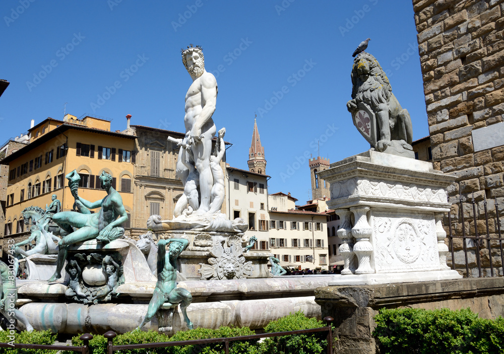 Florence/Fountain of Neptune in Piazza della Signoria