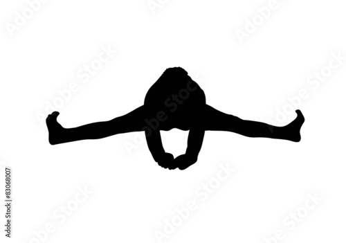 Fighter stretching silhouette