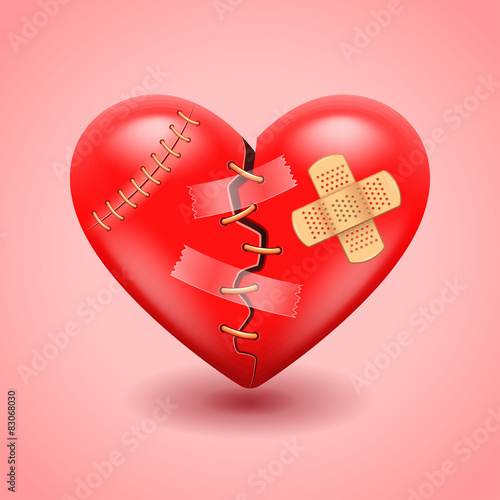 Broken heart vector background