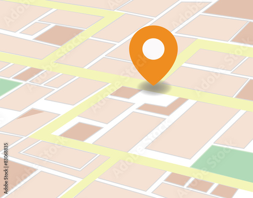 Vector city map with GPS Icons