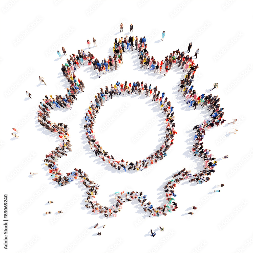 people in the shape of gears. people in the shape of gears.