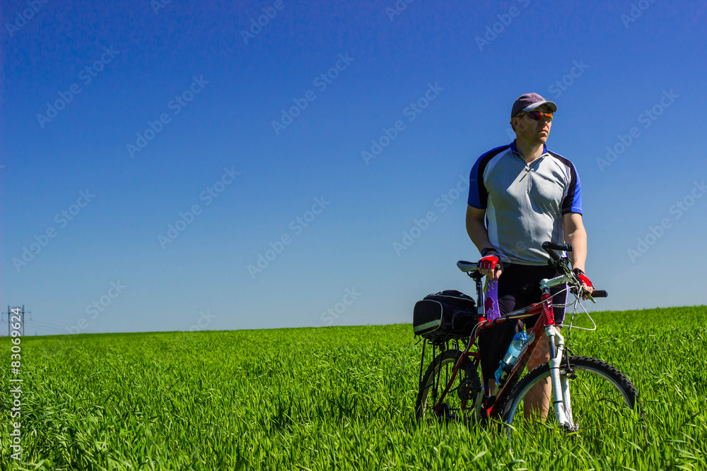 Cyclist Riding the Bike