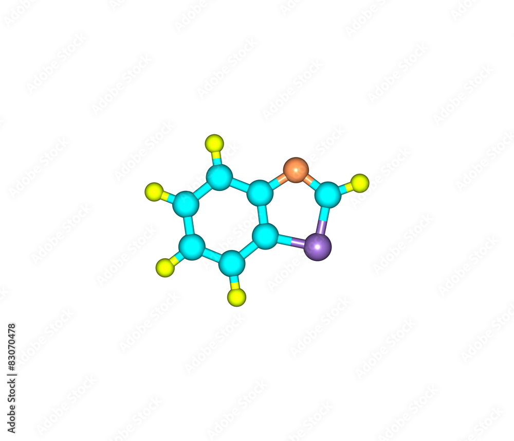 Benzothiazole molecule isolated on white Benzothiazole molecule isolated on white
