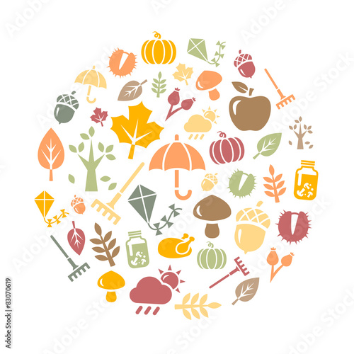 Autumn Background - autumn symbols and activities
