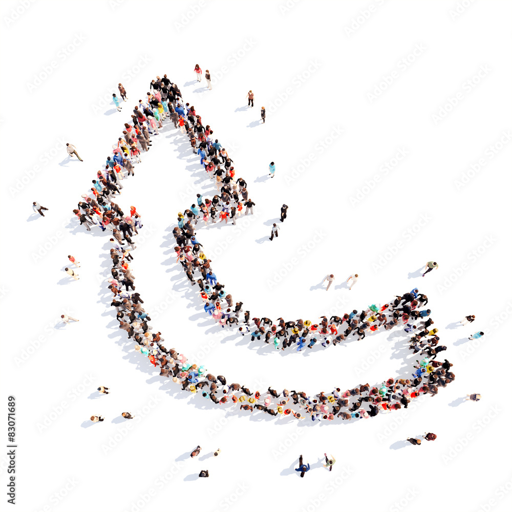 People in the form of arrows. People in the form of arrows.