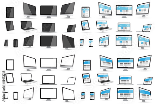 Modern digital tech device collection