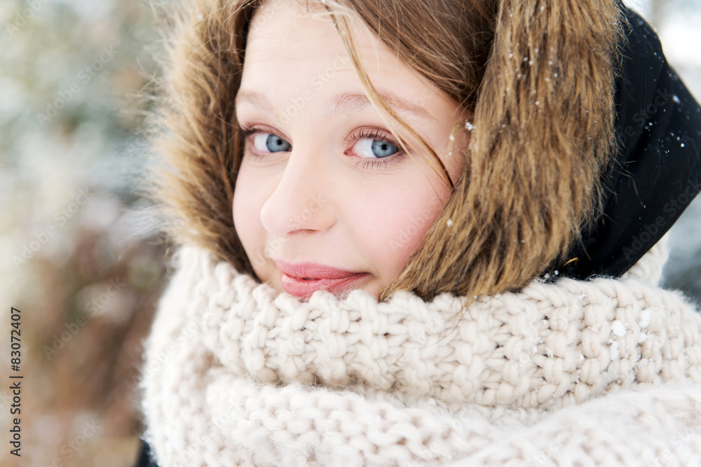 Young woman outdoor in the winter Young woman outdoor in the winter