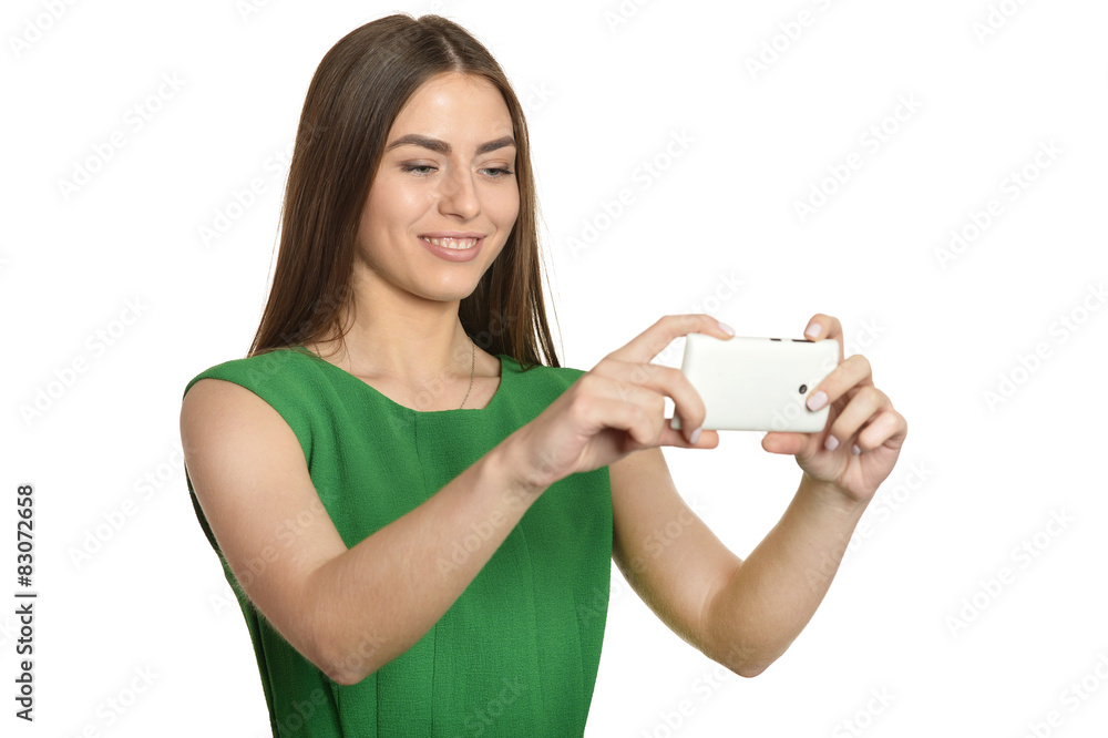 Girl with mobile phone Girl with mobile phone