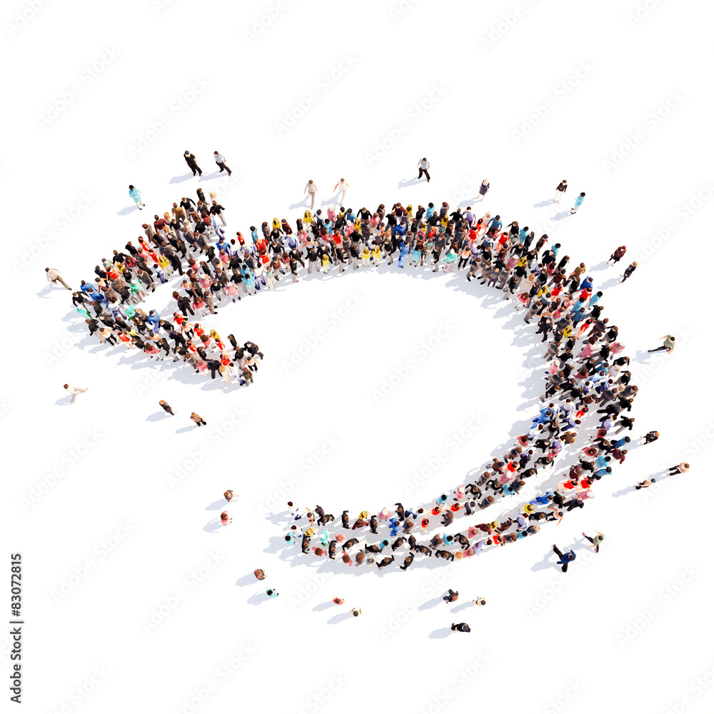 People in the form of arrows. People in the form of arrows.