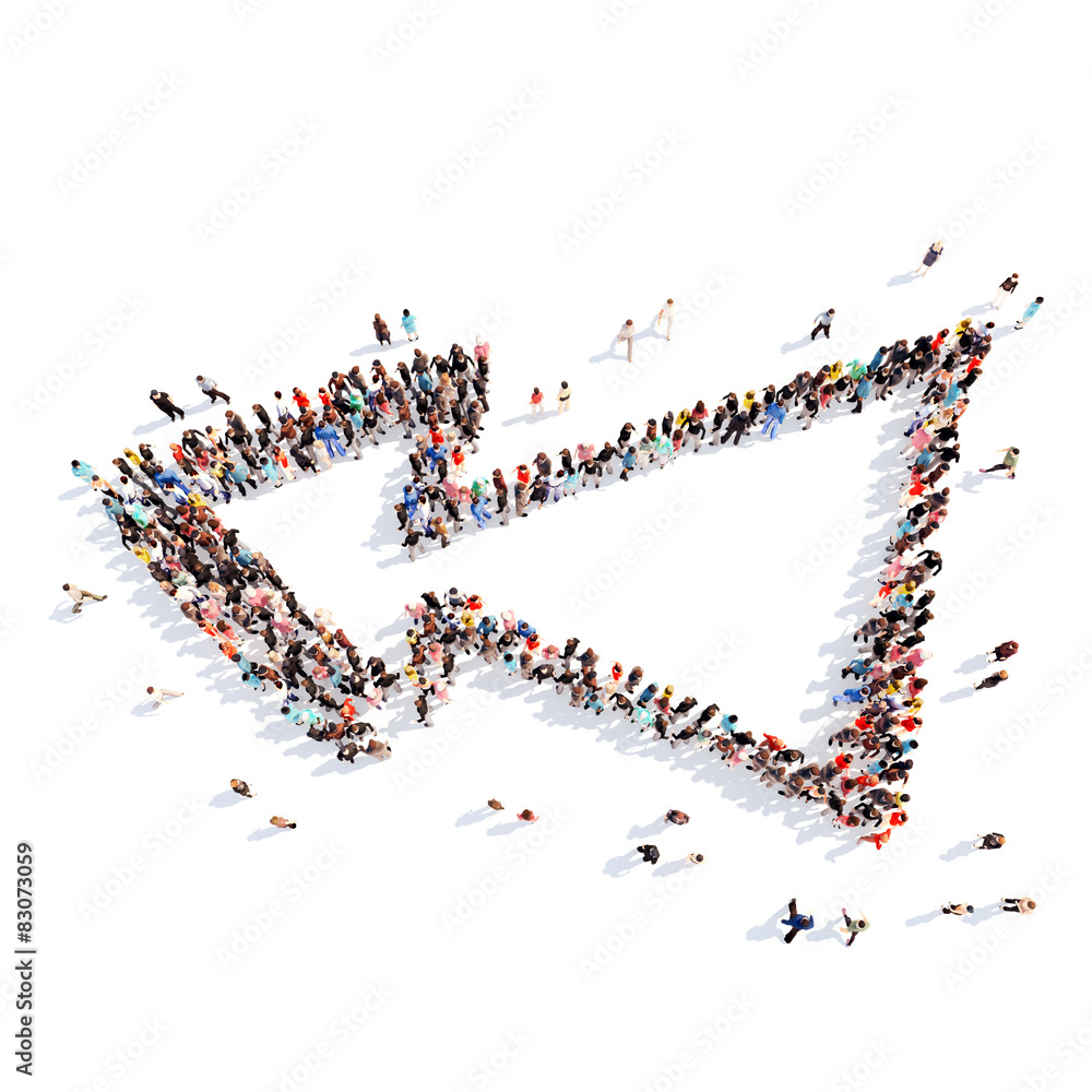 People in the form of arrows. People in the form of arrows.