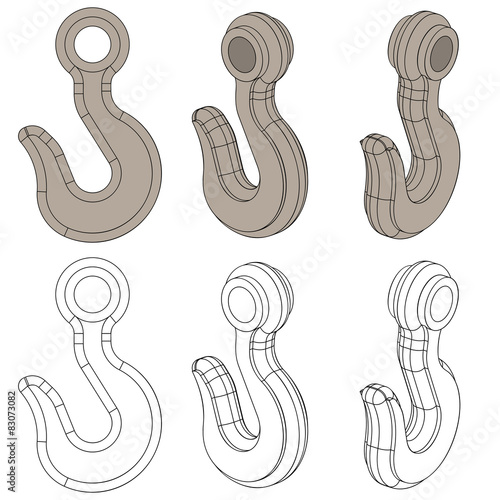 Set of crane hook (3d)