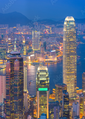 Hong Kong skyline. View from The Peak