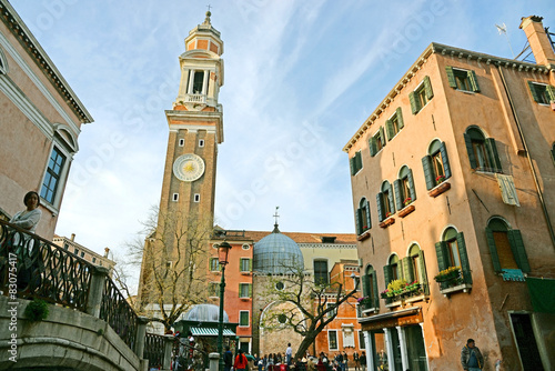 Chiesa dei Santi Apostoli church clock-tower in Venice