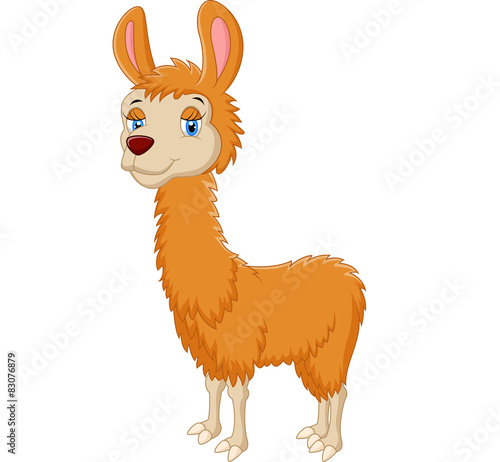 Cartoon cute llama