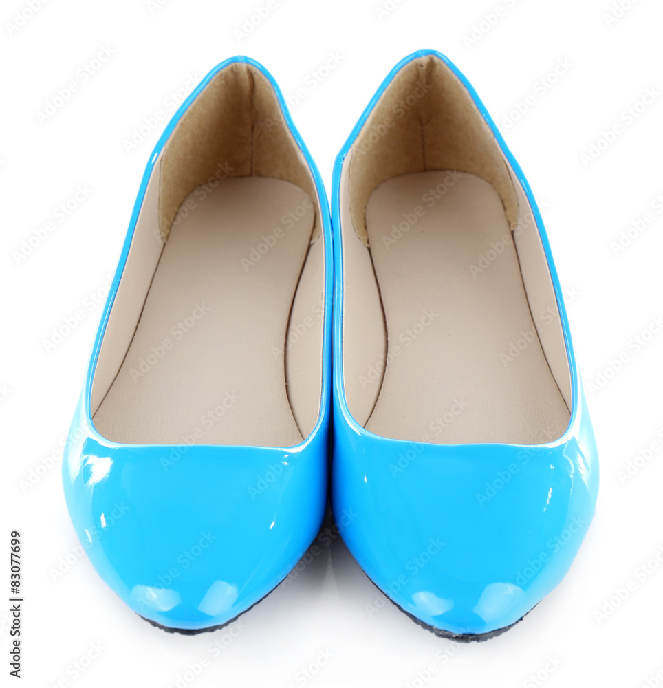 Beautiful bright female shoes isolated on white Beautiful bright female shoes isolated on white