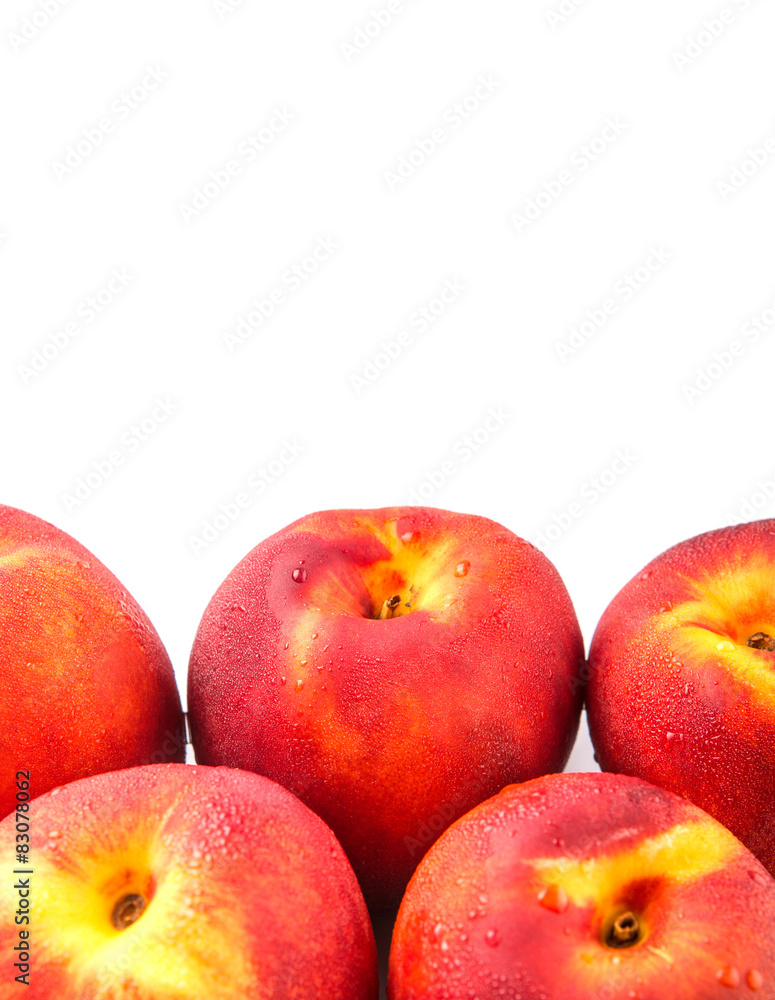 Nectarine fruits over white background Nectarine fruits over white background